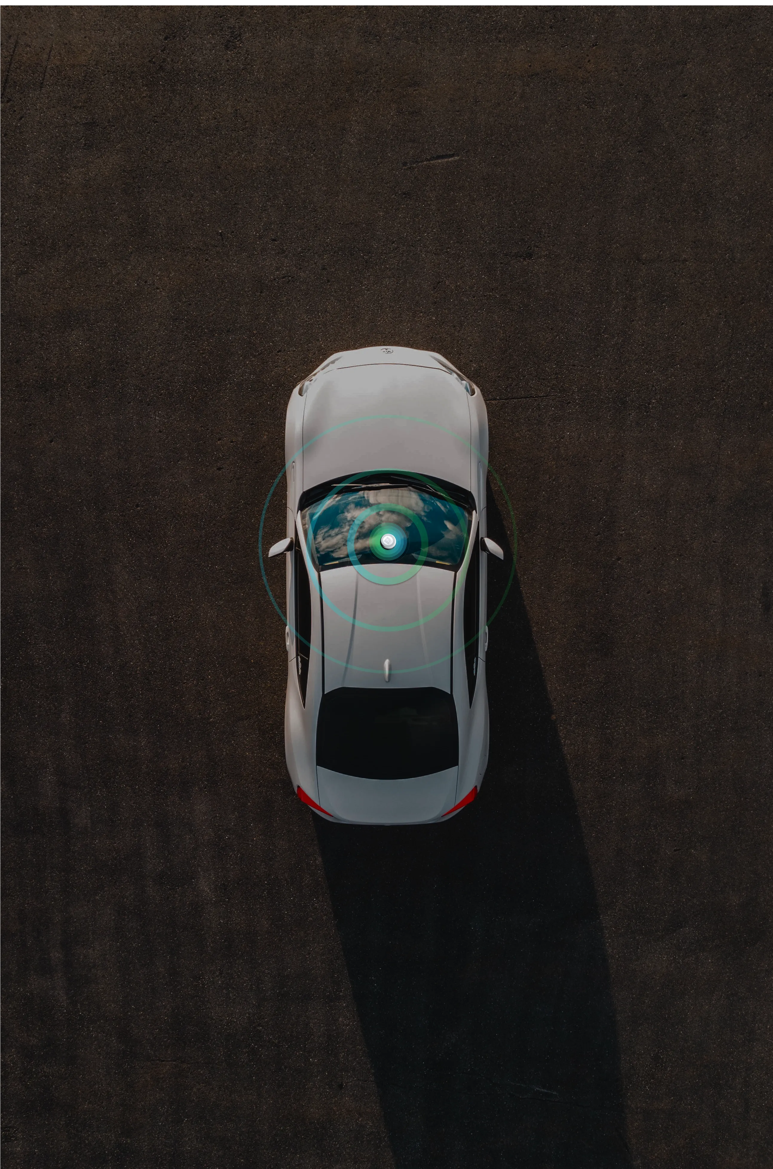 Overhead view of a vehicle emitting a ViLOG beacon signal